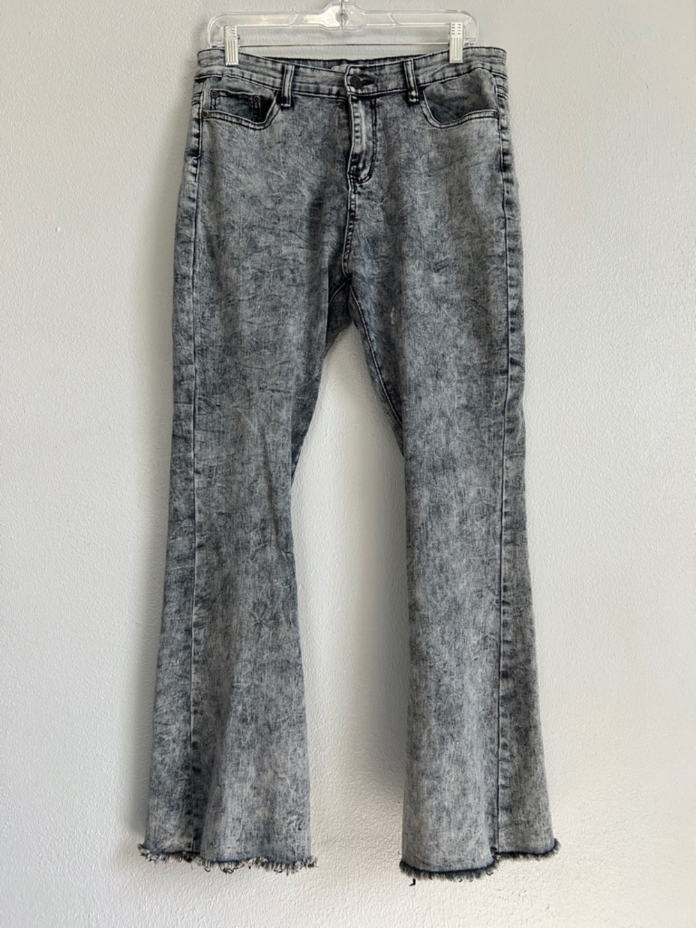 Red Bottoms  Black and Gray Acid-Wash Jeans